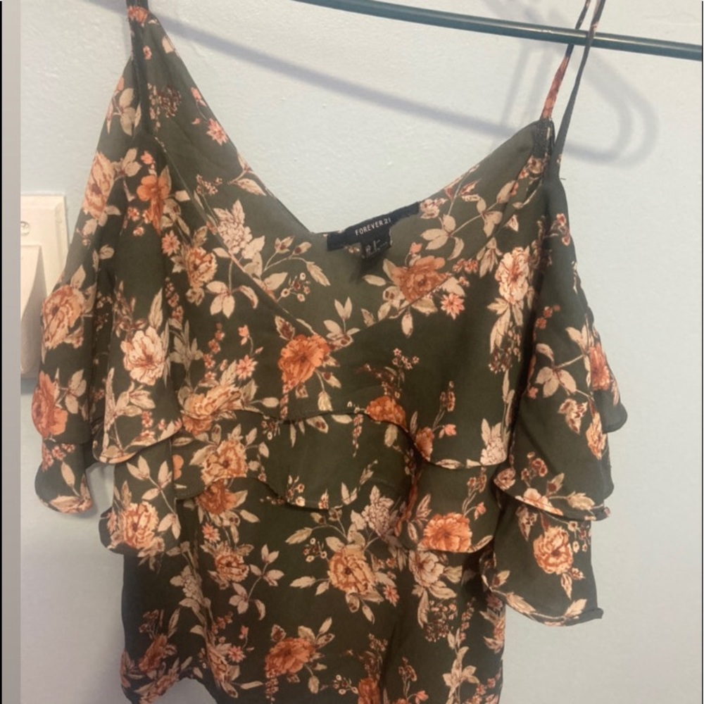 Flower spaghetti strap blouse